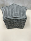 GREY WICKER STAR HINGE BASKET