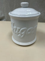 WHITE CERAMIC "SUGAR" CONTAINER