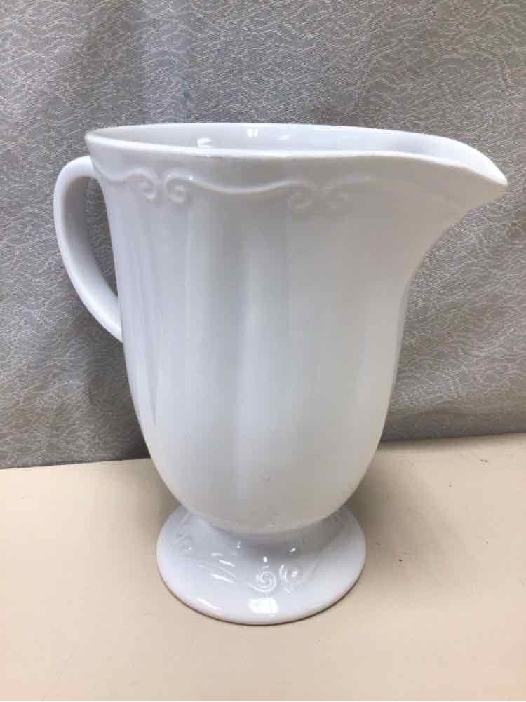 WHITE CERAMIC PITCHER