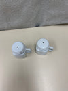 2 WHITE CERAMIC MASON JARS S & P SHAKERS