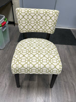 GREEN WHITE PATTERN ARMLESS CHAIR