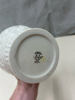 CREAM W/GOLD RIM VASE