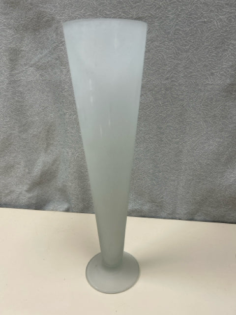 CLOUDED GLASS TRIANGULAR VASE