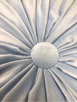 ROUND BLUE TUFTED PILLOW