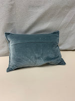 GRAYISH BLUE VELVET ACCENT PILLOW