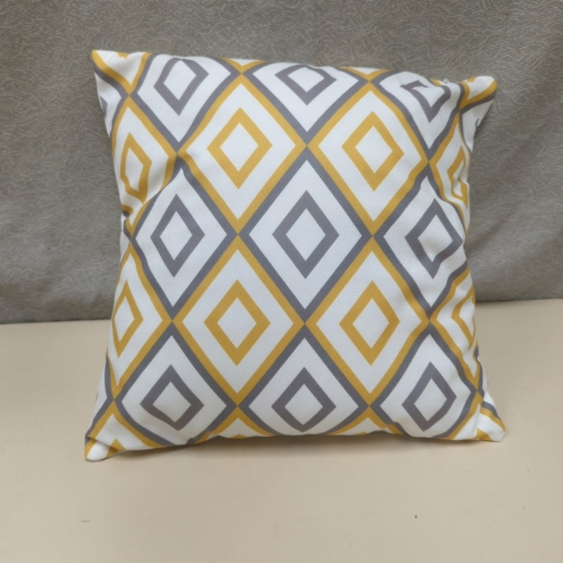 YELLOW/GRAY DIAMONDS OUTDOOR PILLOW