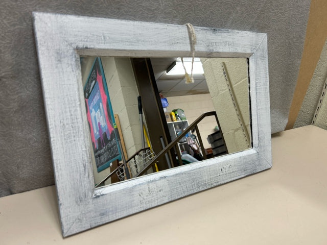 WHITE FRAMED MIRROR