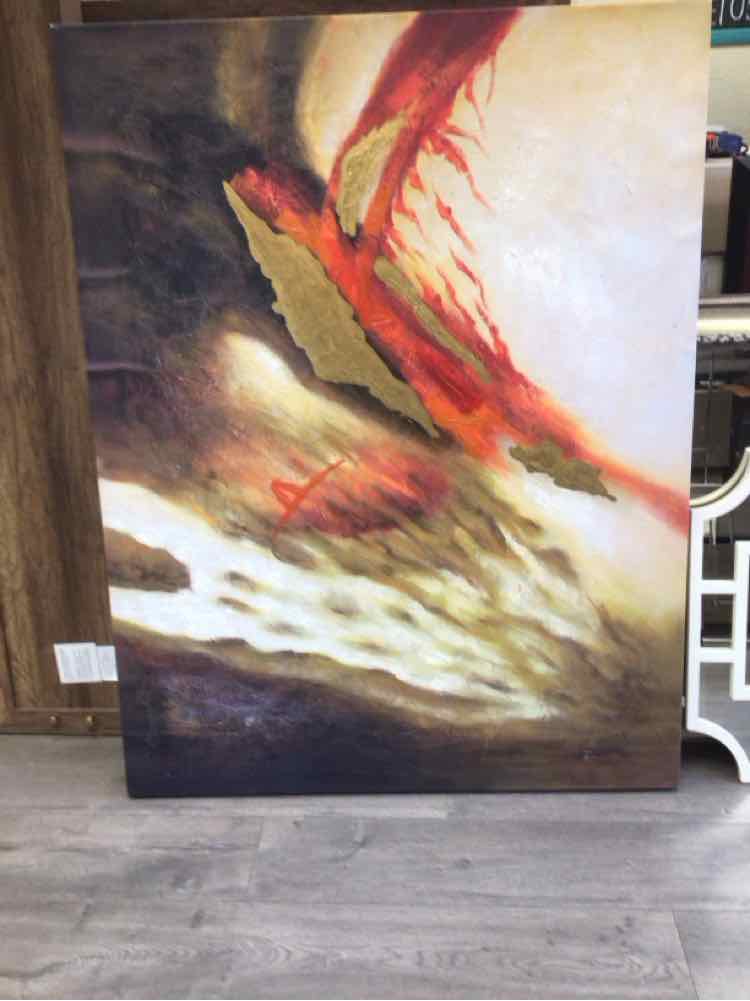 BROWN/RED ABSTRACT CANVAS