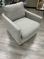 GREY FABRIC SWIVEL ARMCHAIR
