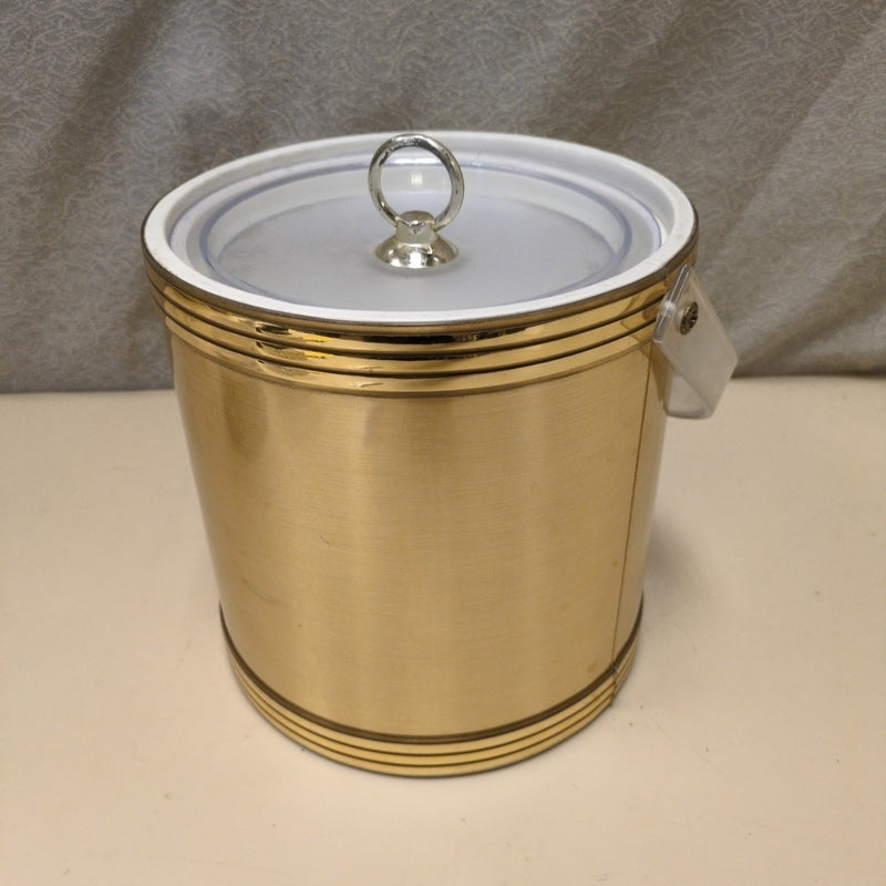 VINTAGE GOLD CLEAR ICE BUCKET