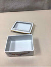 SMALL WHITE FLORAL/GOLD BOX