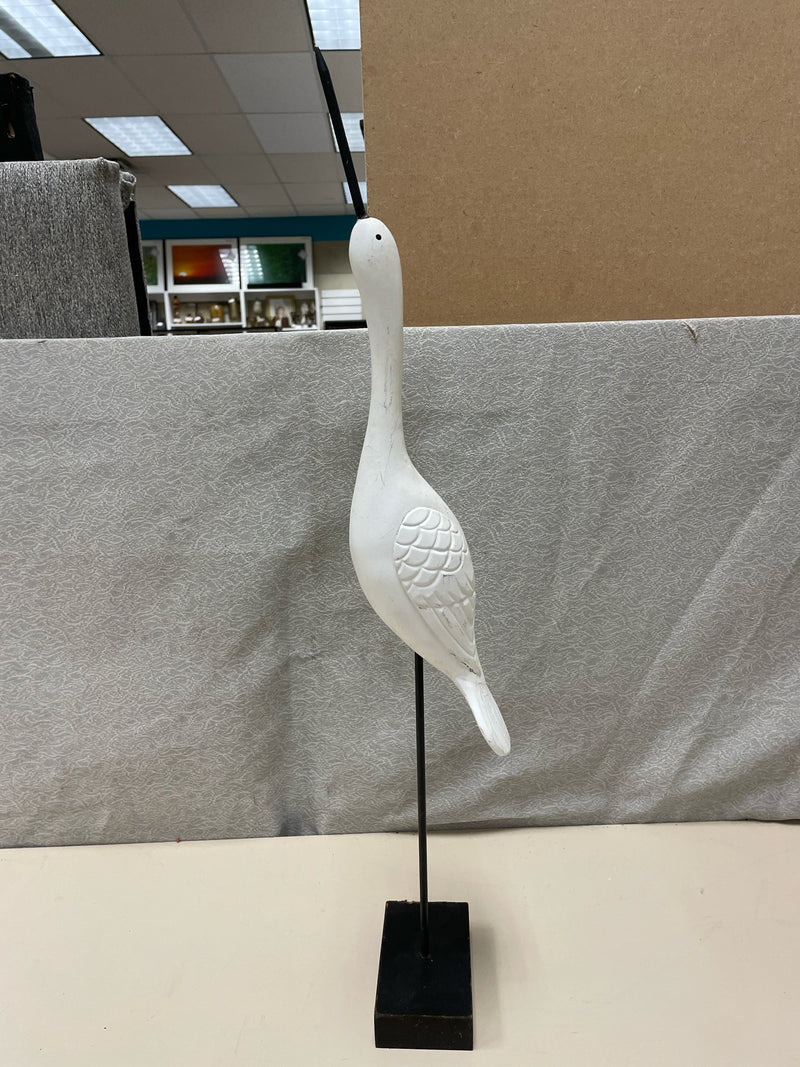 WHITE WOOD BIRD ON STAND