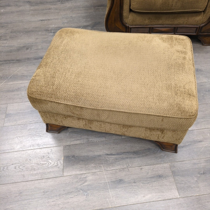 GREENISH UPHOLSTERED OTTOMAN