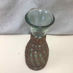 GLASS W/WOOD WRAPPED VASE