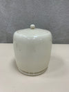 CREAM CERAMIC CONTAINER W LID