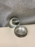 SILVER METAL ASIAN THEME ROUND BOX