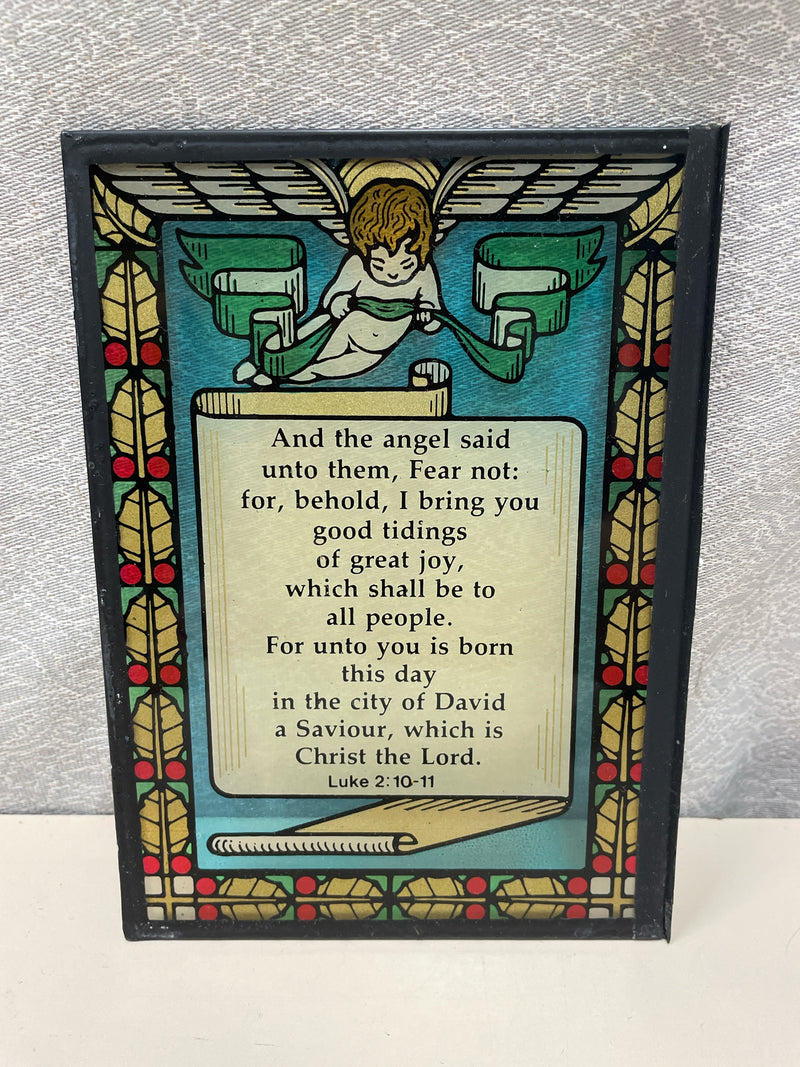 CHRIST BORN STAIN GLASS PANE
