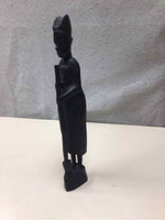 VINTAGE HAND-CARVED WOODEN WOMEN STATUE