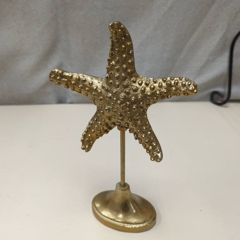 GOLD METAL STARFISH STANDEE