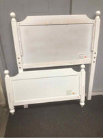 WHITE TWIN HEADBOARD/FOOTBOARD