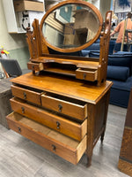 ANTIQUE 6 DRAWER DRESSER W/MIRROR