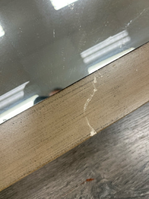 BROWN WOOD PANEL TOP MIRROR
