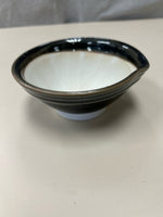 BLACK W/WHITE CERAMIC BOWL