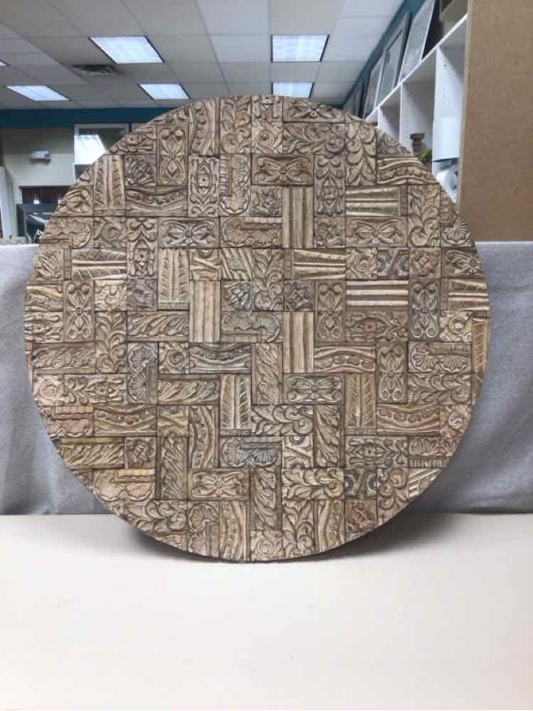 TAN WOOD ROUND CUTOUT