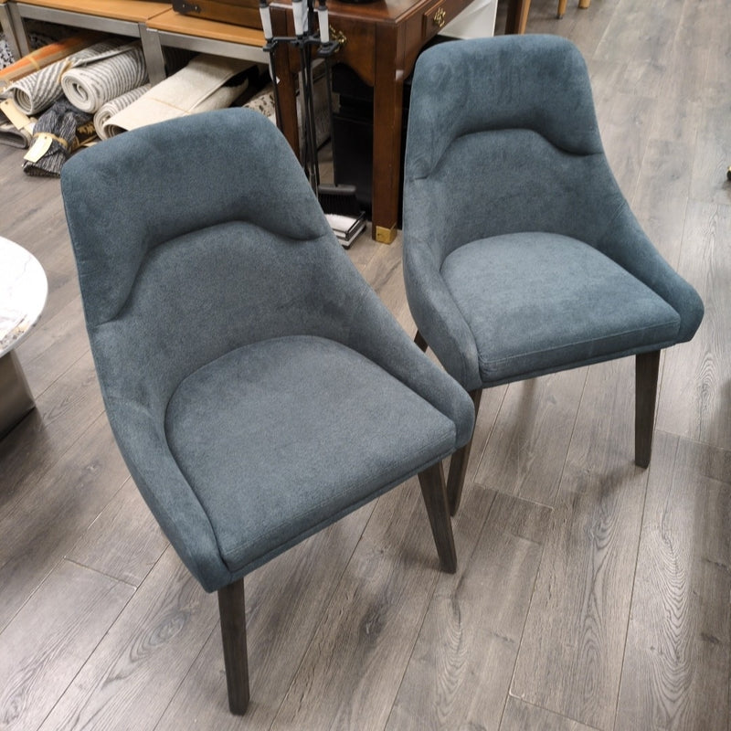 BLUE UPHOLSTERED DINING CHAIRS