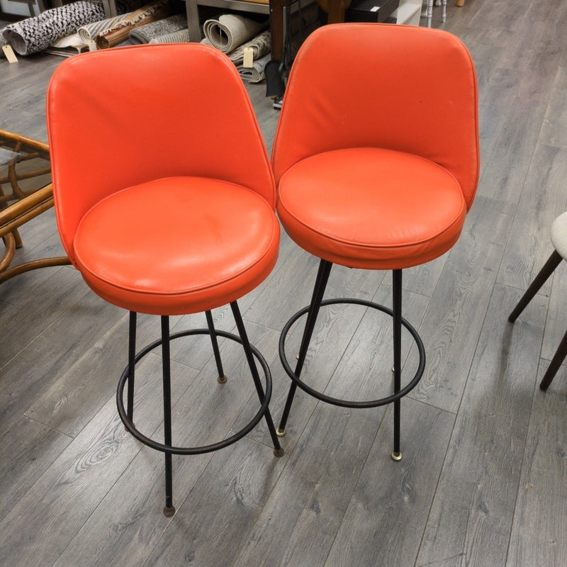 ORANGE MCM BARSTOOLS