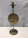 GOLD METAL SUN CANDLE STAND