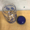 BLUE GLASS JAR W/LID