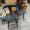 2 24" BLACK WOOD STOOLS