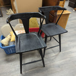 2 24" BLACK WOOD STOOLS
