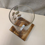 WOOD/GLASS LED CANDLE STAND