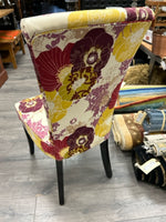 PURPLE YELLOW FLORAL SIDE CHAIR