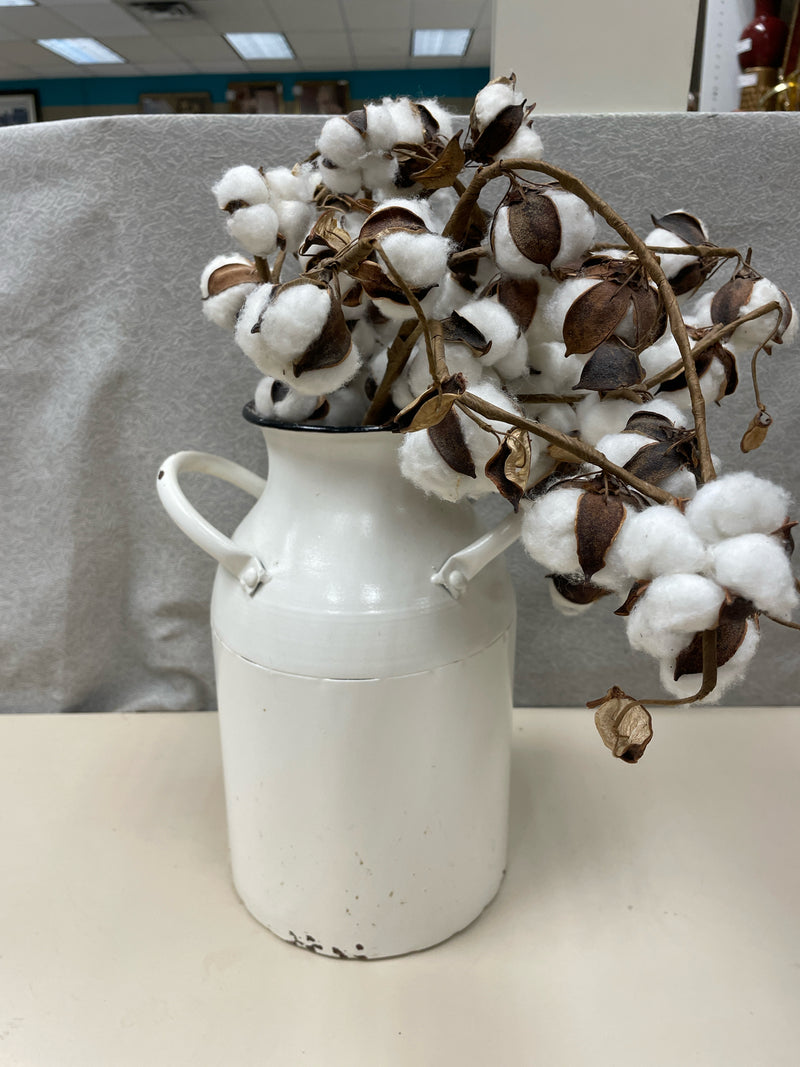 COTTON IN WHITE VASE