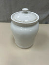 WHITE CERAMIC CONTAINER W/ LID