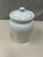 WHITE CERAMIC CONTAINER W/ LID