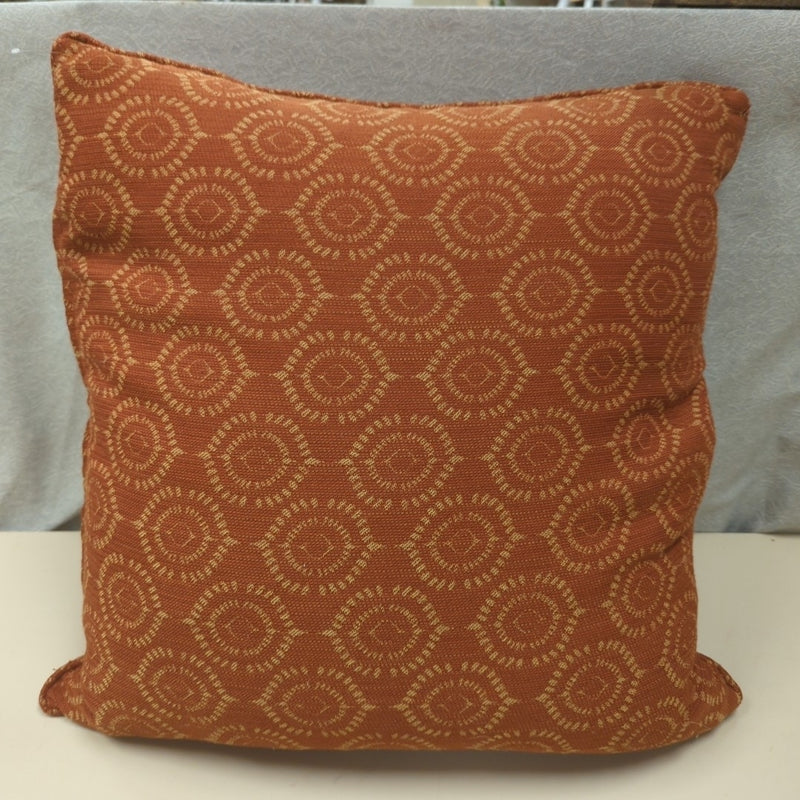 ORANGE PILLOW W/PATTERN