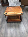 UNFINSHED WOOD 2 TIER END TABLE