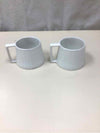 2 WHITE SPECKLED MUGS