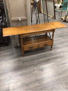 VINTAGE WOOD TABLE WITH DROP LEAFS
