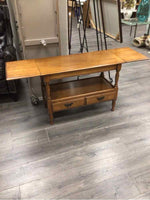 VINTAGE WOOD TABLE WITH DROP LEAFS