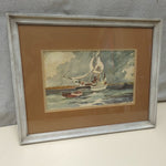 SILVER FRAME WATERCOLOR BOATS PIC