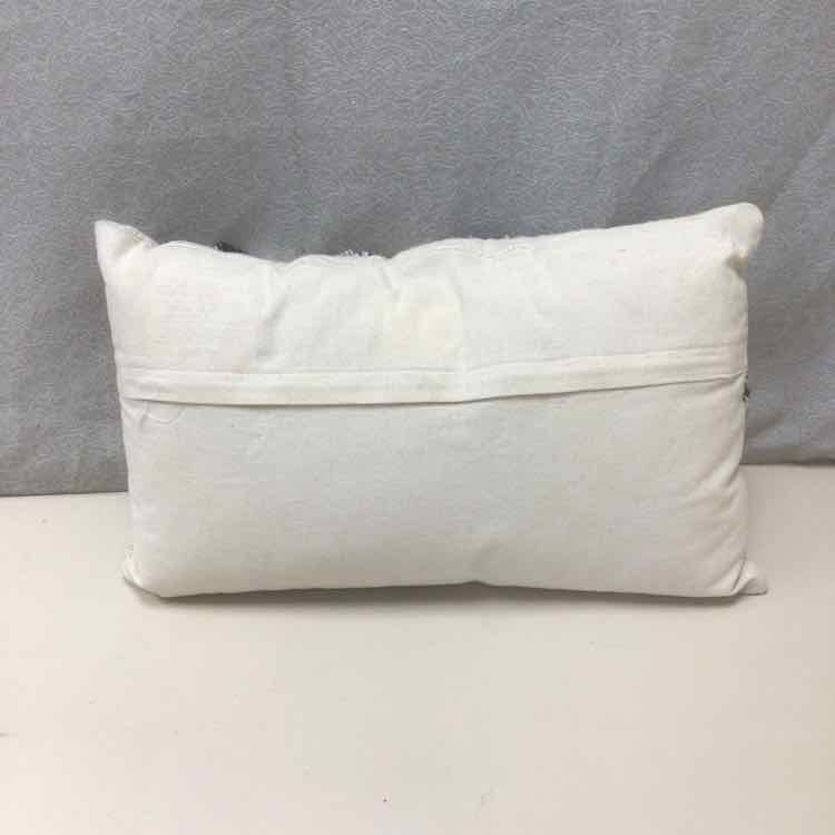 BLACK WHITE FLUFFY PILLOW