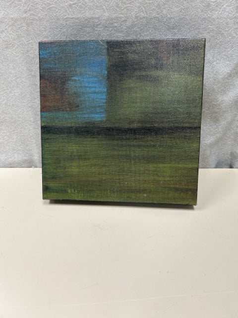 ABSTRACT GREEN BLUE CANVAS