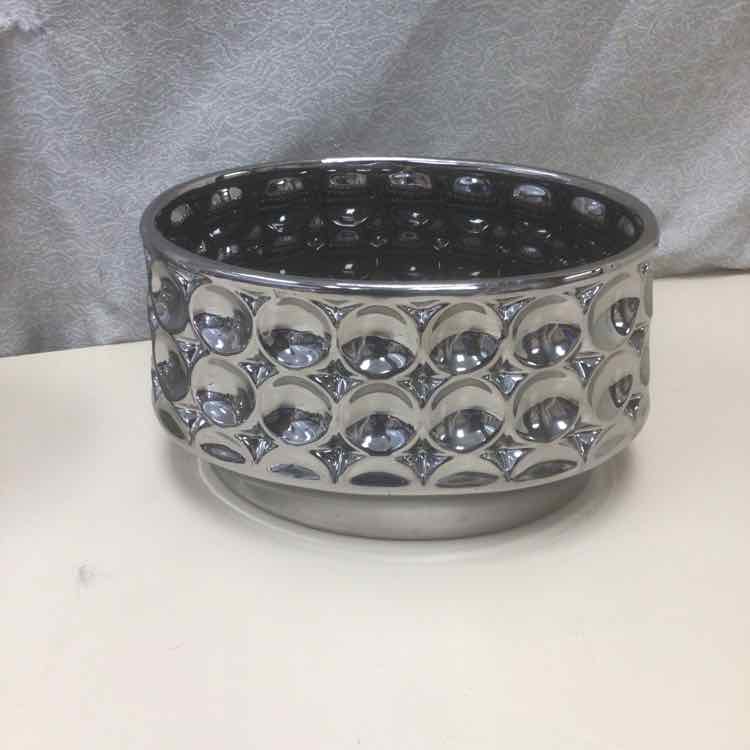 WIDE SILVER BUBBLE VASE