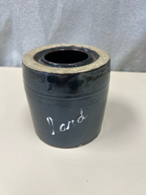 VINTAGE "LARD" CERAMIC JAR