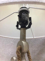 WHITE SHADE SILVER ANCHOR LAMP